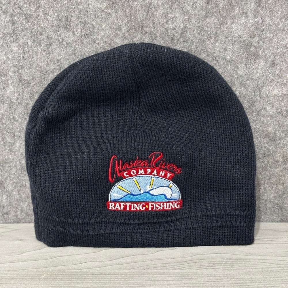 Pacific Headwear Alaska Rivers Company Rafting‎ Mens Fishing Beanie Hat Black